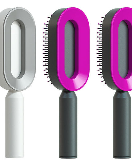 Self Cleaning Hair Brush For Women One-key Cleaning Hair Loss Airbag Massage Scalp Comb Anti-Static Hairbrush