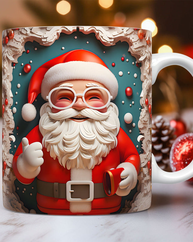 Christmas Theme Ceramic Mug 3D Santa Claus Coffee Cup Kitchen Gadgets