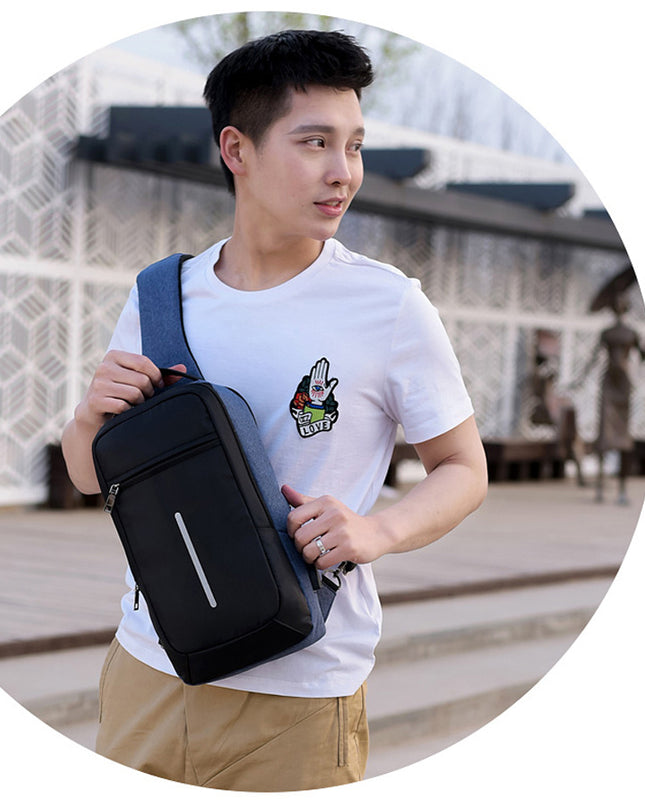 Anti-theft USB charging chest bag with you