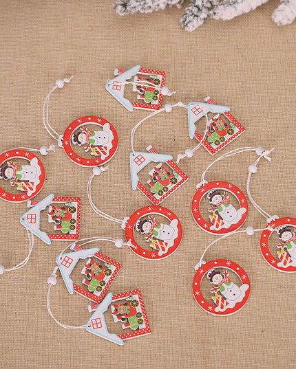 Christmas Snowflakes Wooden Pendants Xmas Tree Ornaments Home Hanging Decor Christmas Decorations