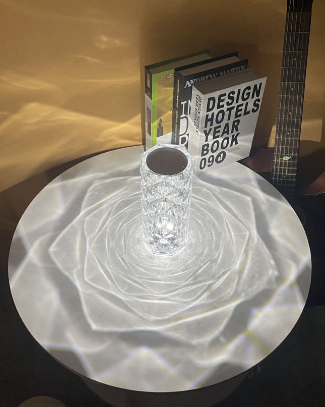 Romantic LED Rose Diamond Table Lamps For Bedroom Living Room Party Dinner Decor Creative Lights