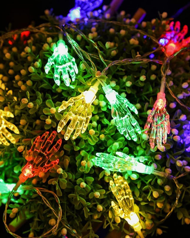 LED String Lights Halloween Ghost Hand For Halloween Outdoor Waterproof Decorations Halloween Indoor Warm White Lamp Decorations