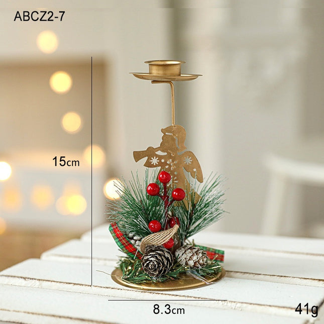 Christmas Candlestick Golden Iron Decoration