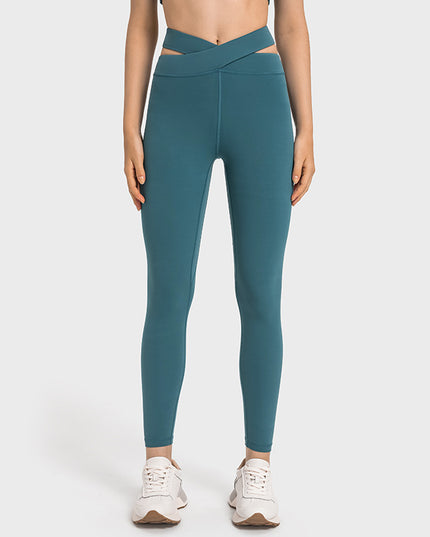 Cross Waist Head Yoga Pants Female Cutout