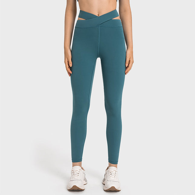 Cross Waist Head Yoga Pants Female Cutout