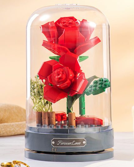 Rose Eternal Flower Building Block Jasmine Flower Assembled Music Box - Here 4 you