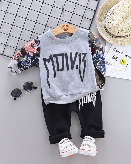 Round Neck Long-sleeved Sweater And Trousers Two-piece Children's Suit - Here 4 you