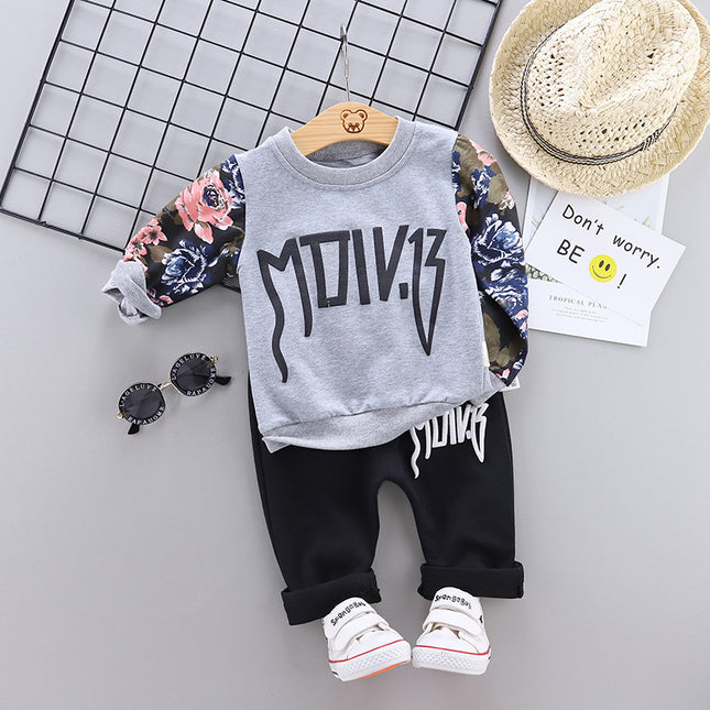 Round Neck Long-sleeved Sweater And Trousers Two-piece Children's Suit - Here 4 you