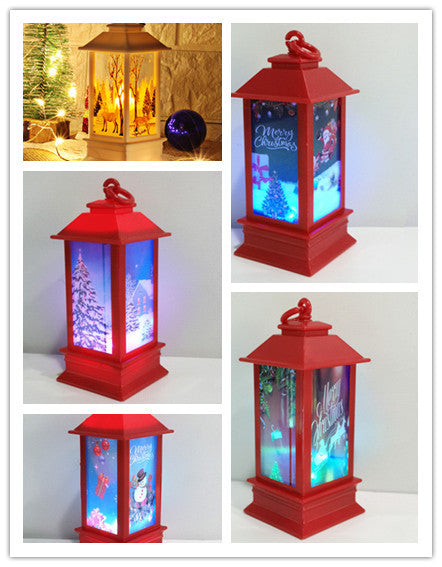 Lantern Santa Claus Snowman Light Merry Christmas Home Decor