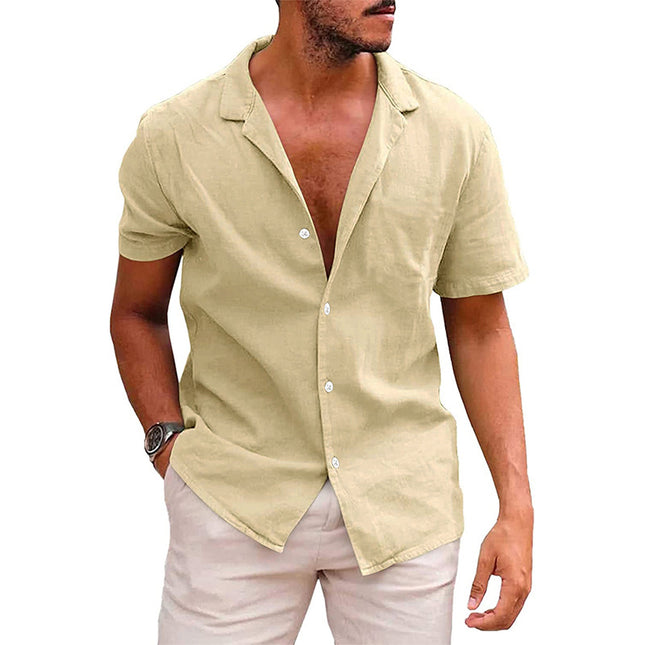 Men's Tops Casual Button Down Shirt Short Sleeve Beach Shirt Summer - Here 4 you