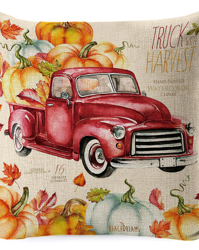 Thanksgiving pumpkin car sofa pillow