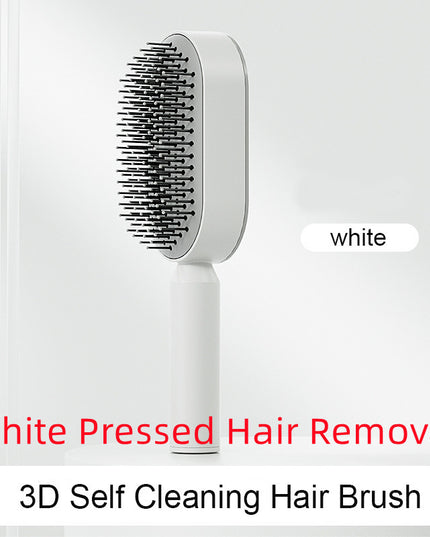 Self Cleaning Hair Brush For Women One-key Cleaning Hair Loss Airbag Massage Scalp Comb Anti-Static Hairbrush