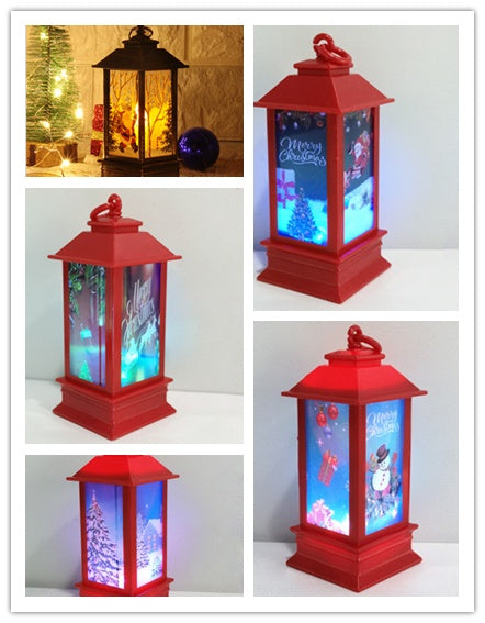 Lantern Santa Claus Snowman Light Merry Christmas Home Decor