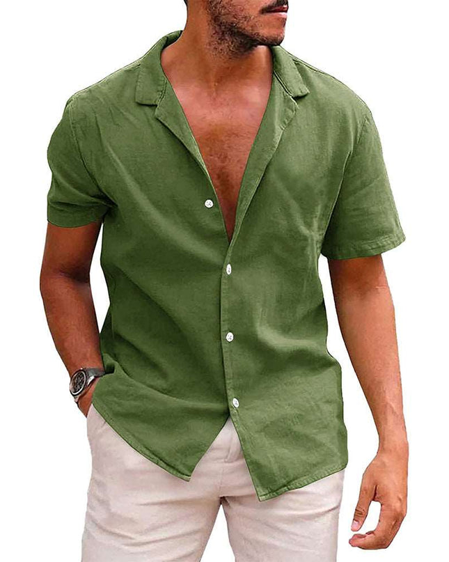 Men's Tops Casual Button Down Shirt Short Sleeve Beach Shirt Summer - Here 4 you