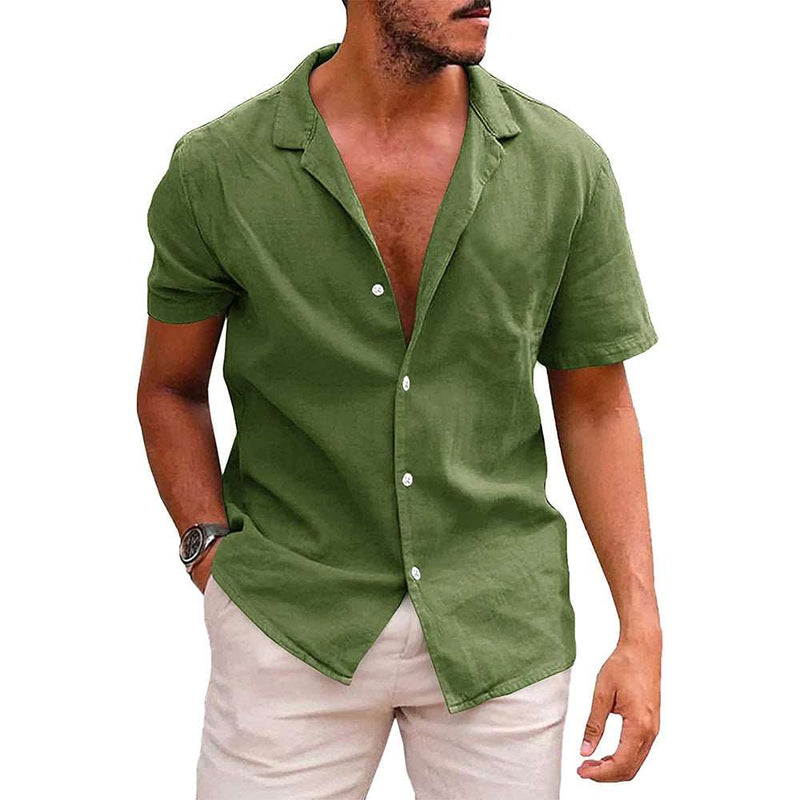Men's Tops Casual Button Down Shirt Short Sleeve Beach Shirt Summer - Here 4 you