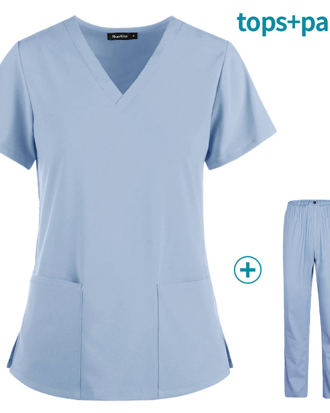 Stretch Slim Nurse Uniform Short-sleeved Summer Split Suit Overalls
