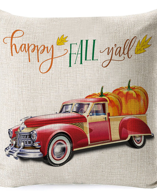Thanksgiving pumpkin car sofa pillow