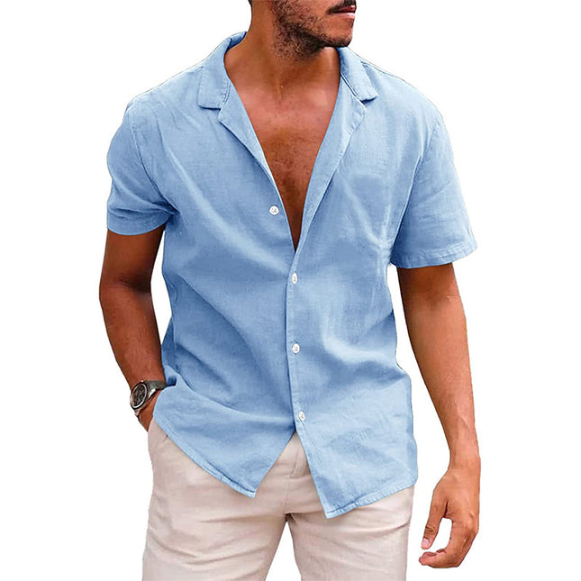 Men's Tops Casual Button Down Shirt Short Sleeve Beach Shirt Summer - Here 4 you