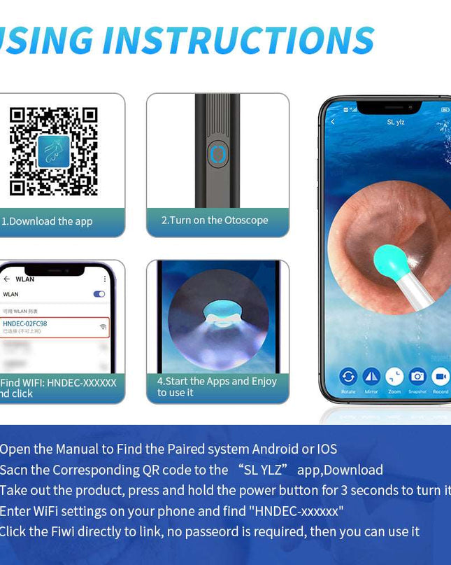 NE3 Wireless Ear Cleaner with Camera LED light - Here 4 you