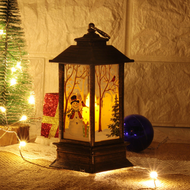 Lantern Santa Claus Snowman Light Merry Christmas Home Decor