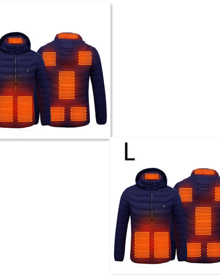 New Heated Jacket Coat USB Electric Jacket Cotton Coat Heater Thermal Clothing Heating Vest Men's Clothes Winter