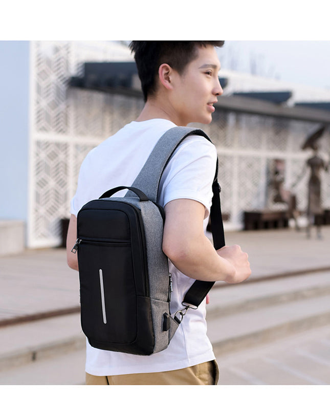 Anti-theft USB charging chest bag with you