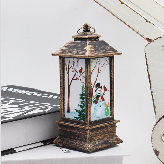 Lantern Santa Claus Snowman Light Merry Christmas Home Decor