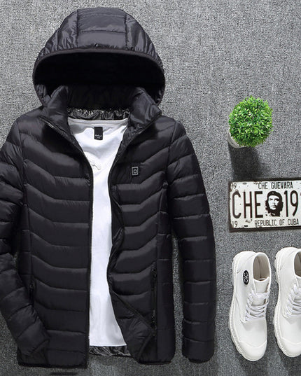 New Heated Jacket Coat USB Electric Jacket Cotton Coat Heater Thermal Clothing Heating Vest Men's Clothes Winter