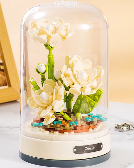 Rose Eternal Flower Building Block Jasmine Flower Assembled Music Box - Here 4 you