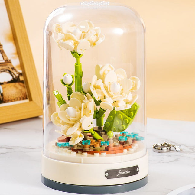 Rose Eternal Flower Building Block Jasmine Flower Assembled Music Box - Here 4 you