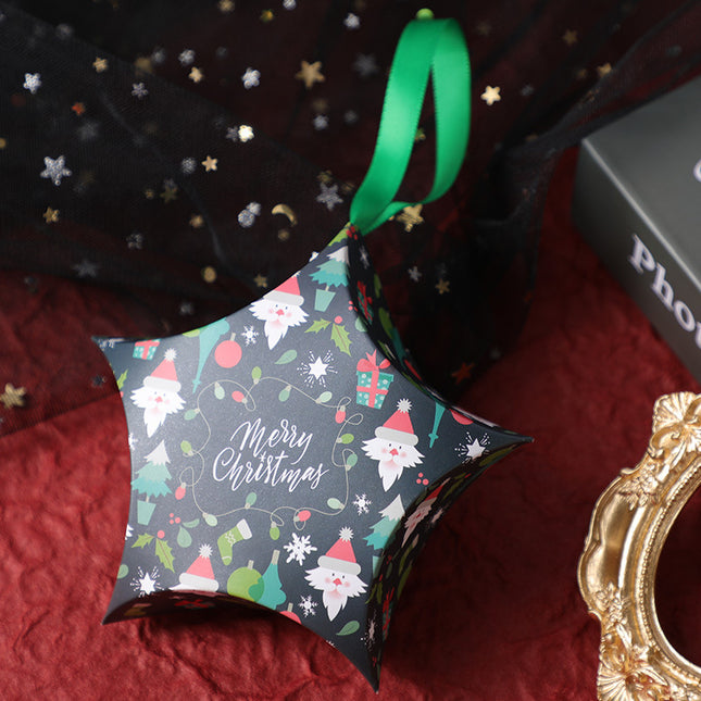 Christmas Gift Boxes Santa Claus Candy Box Star Shape Merry Christmas Boxes Kids Gifts