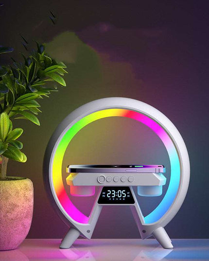 Colorful Bedside With Clock Light Wireless Charger - Here 4 you