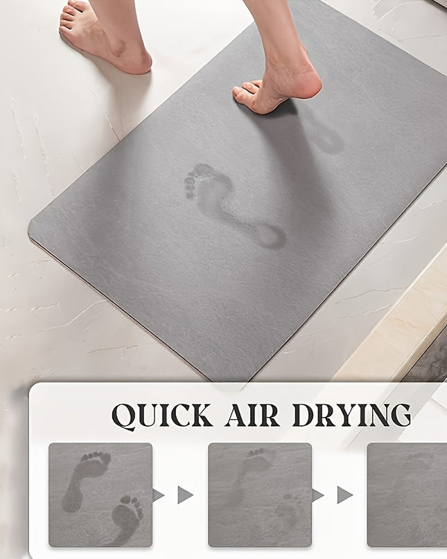 Quick-Dry Diatomite Bath Mat With Clover Design, Non-Slip Absorbent Bathroom Rug 50x80cm (USA ONLY)