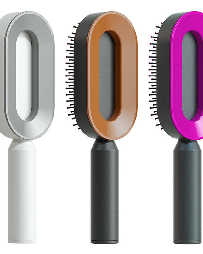 Self Cleaning Hair Brush For Women One-key Cleaning Hair Loss Airbag Massage Scalp Comb Anti-Static Hairbrush