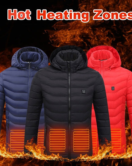 New Heated Jacket Coat USB Electric Jacket Cotton Coat Heater Thermal Clothing Heating Vest Men's Clothes Winter