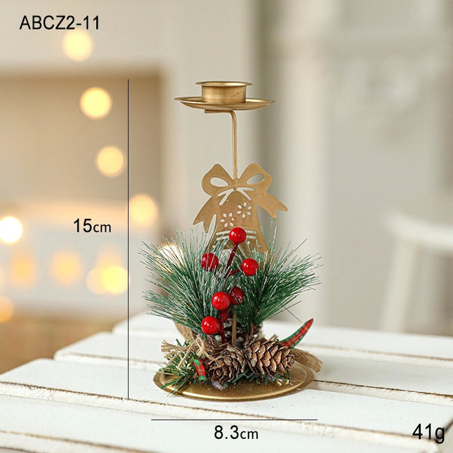 Christmas Candlestick Golden Iron Decoration
