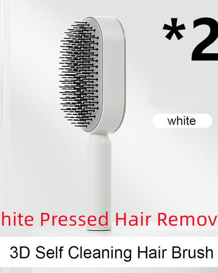 Self Cleaning Hair Brush For Women One-key Cleaning Hair Loss Airbag Massage Scalp Comb Anti-Static Hairbrush