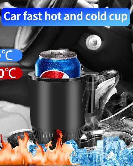 2 In1 Car Heating Cooling Cup 12V Smart Car Cup Holder Digital Temperature Display Drink Cup Warmer Cooler Mini Car Refrigerator