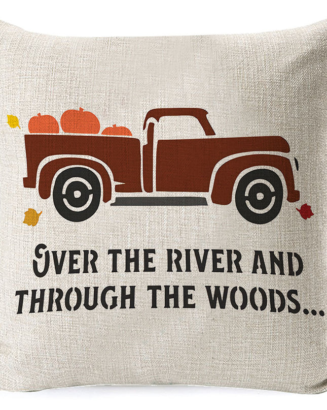 Thanksgiving pumpkin car sofa pillow