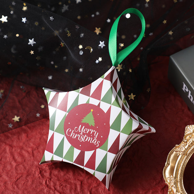 Christmas Gift Boxes Santa Claus Candy Box Star Shape Merry Christmas Boxes Kids Gifts