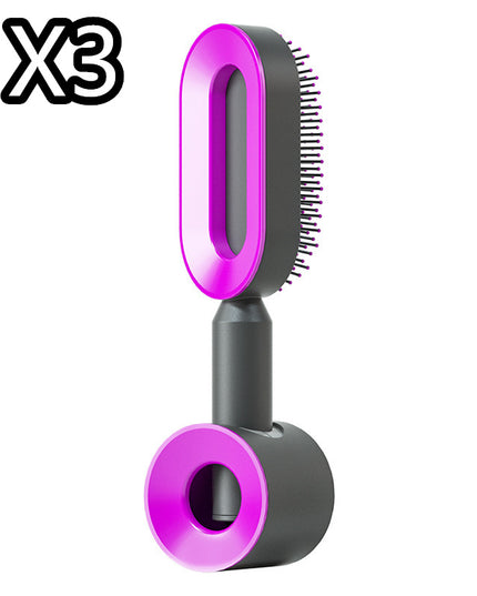Self Cleaning Hair Brush For Women One-key Cleaning Hair Loss Airbag Massage Scalp Comb Anti-Static Hairbrush