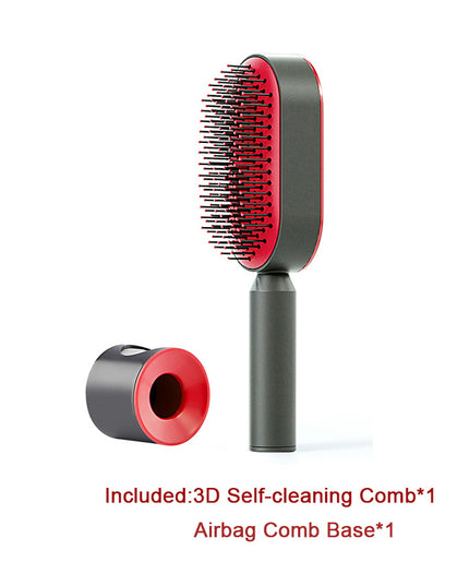 Self Cleaning Hair Brush For Women One-key Cleaning Hair Loss Airbag Massage Scalp Comb Anti-Static Hairbrush