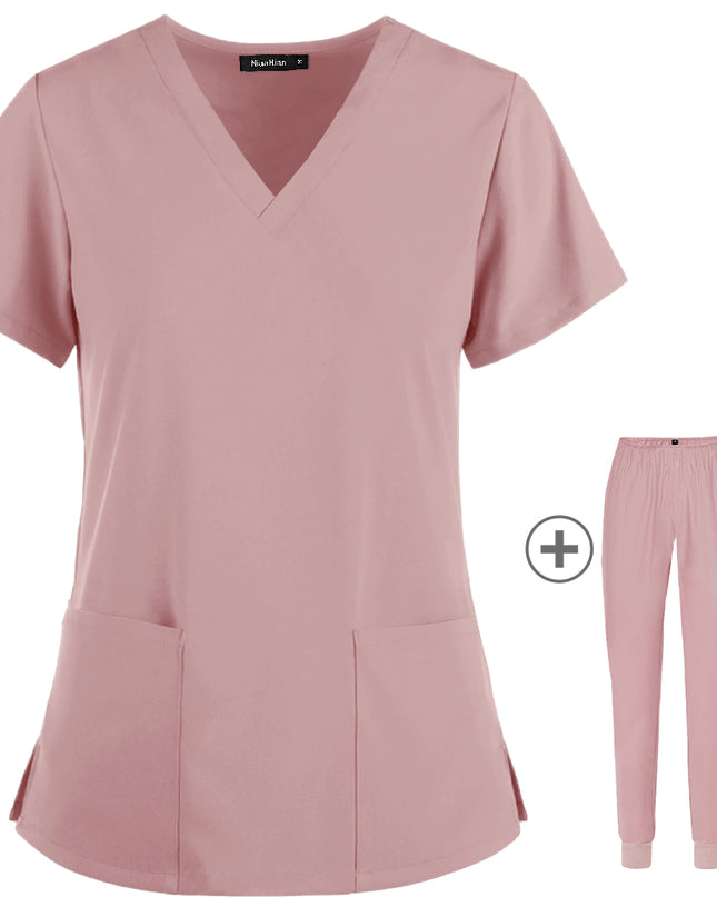 Stretch Slim Nurse Uniform Short-sleeved Summer Split Suit Overalls