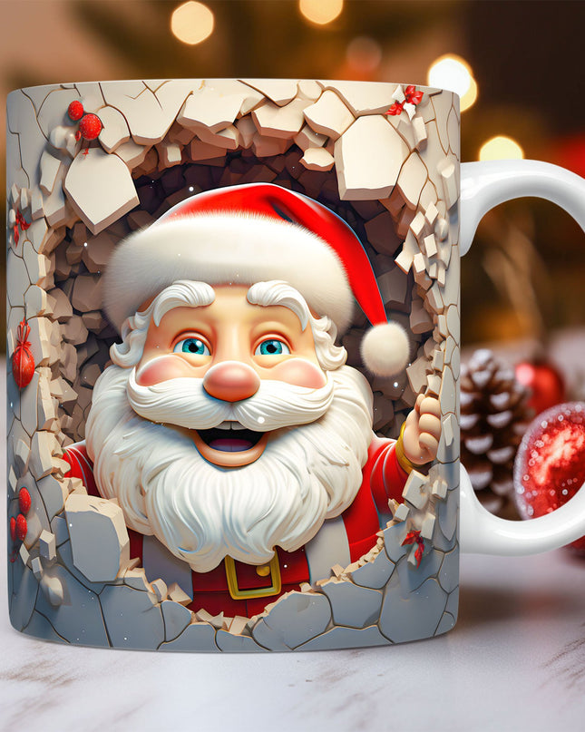 Christmas Theme Ceramic Mug 3D Santa Claus Coffee Cup Kitchen Gadgets