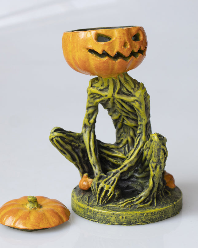 Halloween Pumpkin Candlestick Resin Decorations