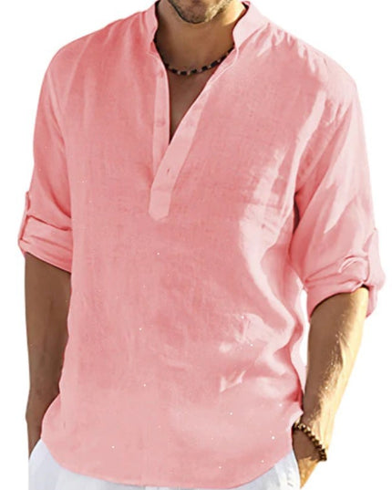Men's Casual Long Sleeve Cotton linen shirt - Here 4 you