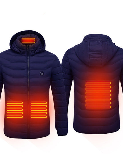 New Heated Jacket Coat USB Electric Jacket Cotton Coat Heater Thermal Clothing Heating Vest Men's Clothes Winter