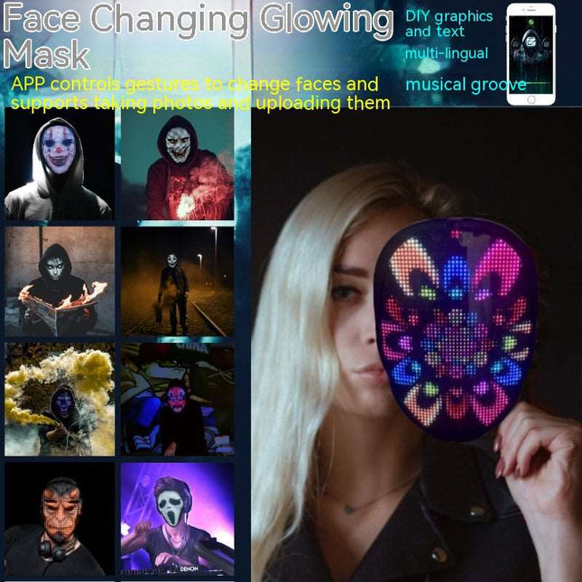 Halloween LED Luminous Face Masks - Here 4 you