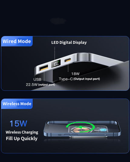 Transparent Magnetic Power Bank 22.5W Fast Charge
