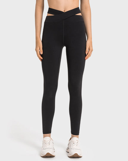 Cross Waist Head Yoga Pants Female Cutout